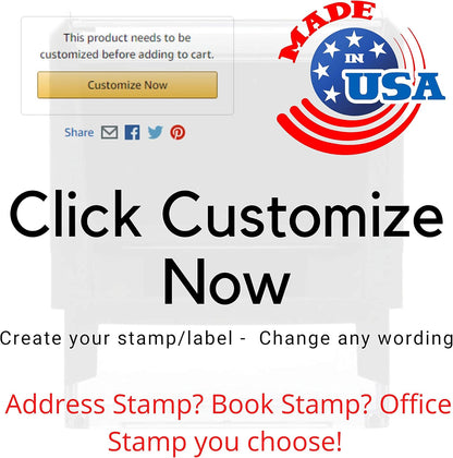 Custom Stamp - 20 Font Options - Name Stamp - Return Address Stamp - Up to 3 Lines Wood Handle or Self-Inking (3/4" x 1-7/8")
