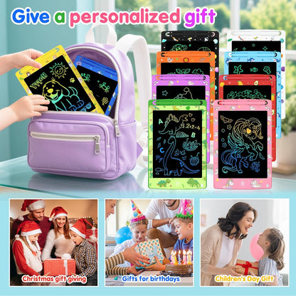 10 Pack LCD Writing Tablet for Kids, 8.5 Inch Colorful Doodle Board Drawing Pad, Educational Learning Travel Toys Birthday Gifts for Boys Girls Age 3 4 5 6 7 8