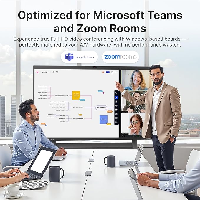 NearHub Board S Pro 75" 4K UHD Smart Board 16GB +128GB Windows 11 for Classrooms &Hybrid Work,Built-in 4K Camera+8 Mics+2 Speaker,Real-time Collaboration&Casting,Open App Ecosystem(Board+Wall Mount)