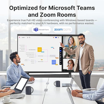NearHub Board S Pro 75" 4K UHD Smart Board 16GB +128GB Windows 11 for Classrooms &Hybrid Work,Built-in 4K Camera+8 Mics+2 Speaker,Real-time Collaboration&Casting,Open App Ecosystem(Board+Wall Mount)