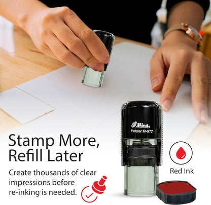 Shiny Well Done Teacher Stamp, Round Self Inking Stamp for Classroom, Red Ink