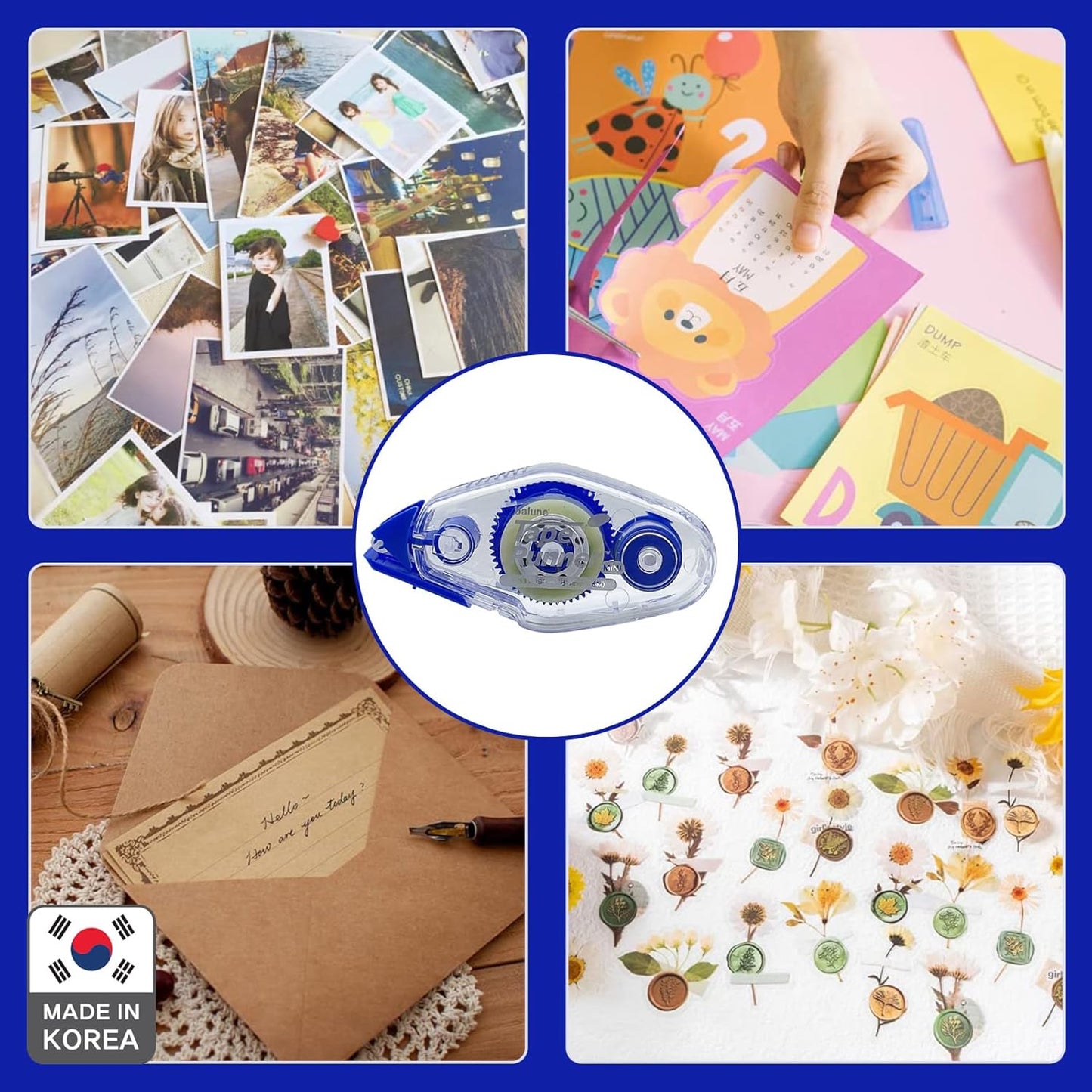 TAPE RUNNER - Double Sided Adhesive with Dispenser Roller Included - Acid Free, Sticky, Clear & Transparent - Ideal for Scrapbooking, Crafts & More - Mini (197 inches per Cartridge), 5 Cartridges