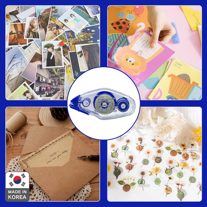 TAPE RUNNER - Double Sided Adhesive with Dispenser Roller Included - Acid Free, Sticky, Clear & Transparent - Ideal for Scrapbooking, Crafts & More - Mini (197 inches per Cartridge), 5 Cartridges