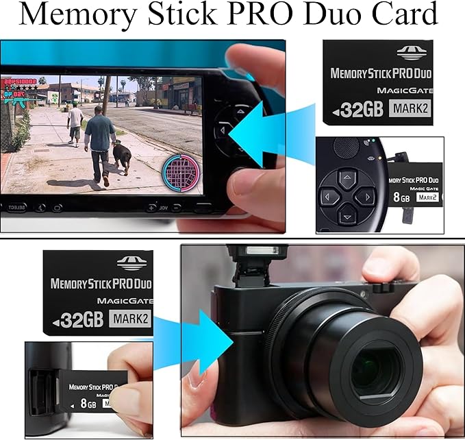 Original 32GB Memory Stick Pro Duo MARK2 - Compatible with PSP1000/2000/3000, DSLR Burst Shooting, MagicGate | High-Speed Read/Write Memory Stick Duo Card for PSP Memory Stick & Cameras