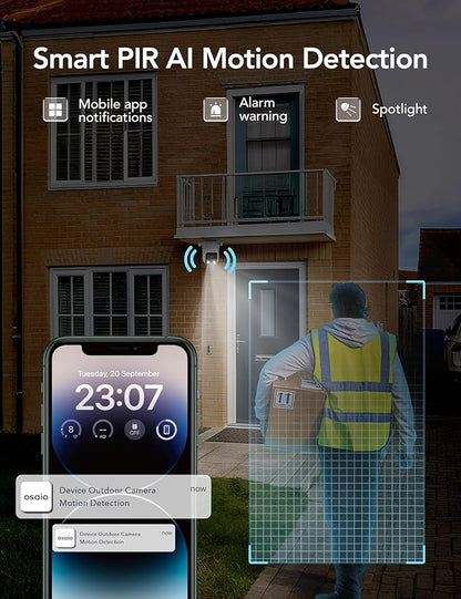 GNCC 4G LTE Cellular Solar Security Camera Wireless Outdoor, No WiFi Security Camera, 2K 360° PTZ, AI Human Detection, Color Night Vision, 2-Way Talk, IP65 Waterproof, Built in SIM Card