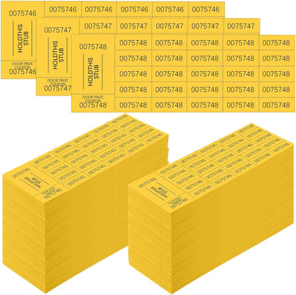 Kosiz 2000 Sheets Raffle Ticket 25 Bid Chinese Auction Tickets Tricky Tray Basket Raffle Sheets for Back to School Class Rewards Carnival Door Prizes Events(Dark Yellow)