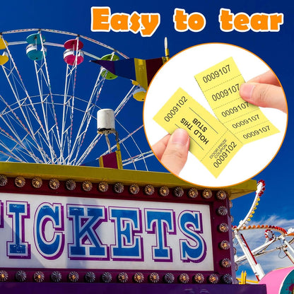 Kosiz 504 Sheets 5 Bid Raffle Ticket with Different Numbers Per Sheet Chinese Auction Tickets for Events Church Basket Auction Silent (Dark Yellow)