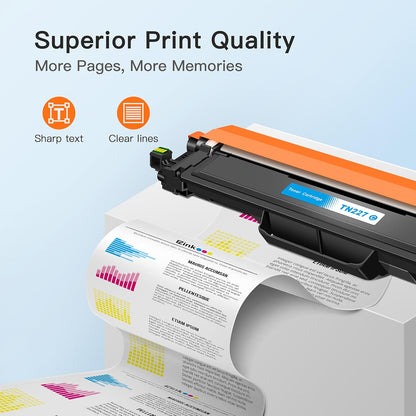 E-Z Ink TN-227 TN227 Compatible Toner Cartridge Replacement for Brother TN227 TN-227 TN227BK/C/M/Y High Yield to use with HL-L3270CDW HL-L3230CDW HL-L3210CW HL-L3290CDW MFC-L3710CDW (5 Pack)