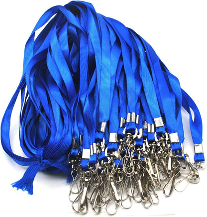 Lanyards with Id Holder Name Badges Waterproof Name tag Badge Holders with Neck Blue Lanyard Swivel J-Hook Clip 50 Pack