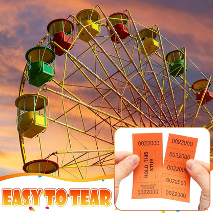 Kosiz 1000 Sheets 5 Bid Raffle Ticket Sheets Chinese Auction Tickets Numbers for Basket Events and Silent Auctions (Orange)