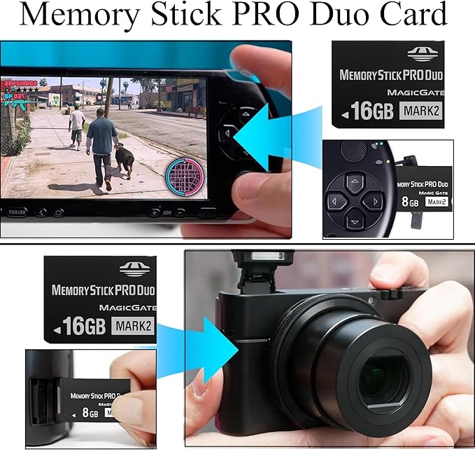 Original 16GB Memory Stick Pro Duo MARK2 - Compatible with PSP1000/2000/3000, DSLR Burst Shooting, MagicGate | High-Speed Read/Write Memory Stick Duo Card for PSP Memory Stick & Cameras