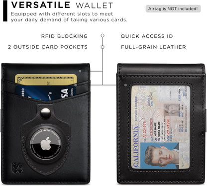 SERMAN BRANDS Money Clip Wallet - Mens Wallets slim Front Pocket RFID Blocking Card Holder Minimalist Mini Bifold