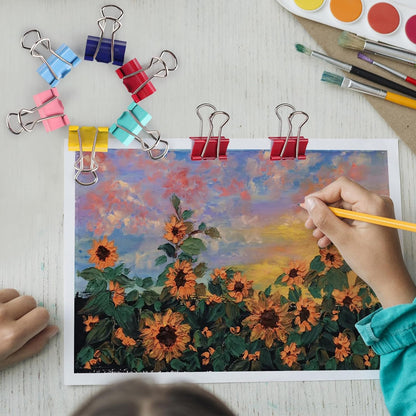 Ufmarine 60 Pcs Small Binder Clips 3/4 inch, Colored Small Paper Clips for Office, Standard Size