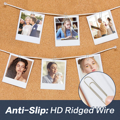 Deli #1 Nonskid Paper Clips, 1000 Medium Paper Clips, 10 Boxes of 100 Each, Silver