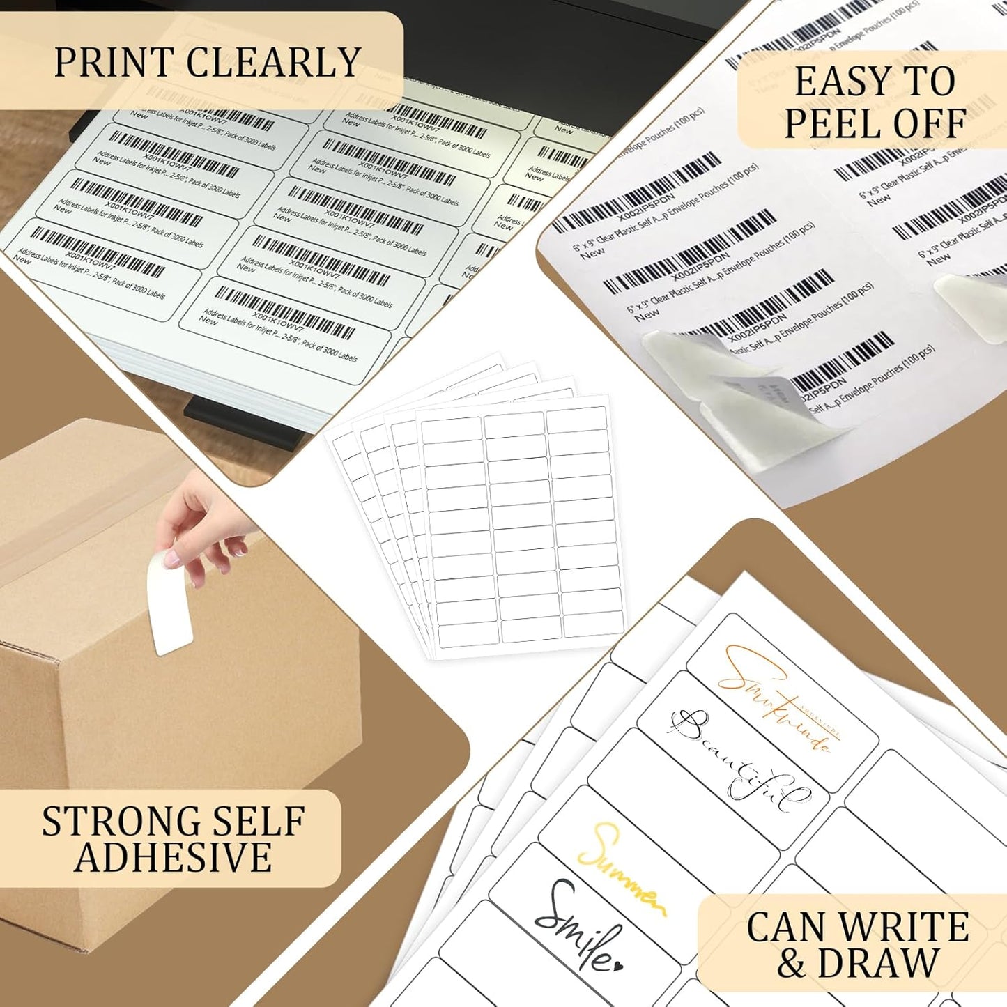 FungLam 1" x 2-5/8" Shipping Address Labels 900 Label Stickers Paper for Laser/Inkjet Printer 30 per Page Printable Mailing Labels (30 Sheets, 900 Labels)