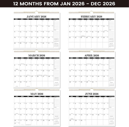 2026 Calendar - 2026 Wall Calendar, Jan. 2026 - Dec. 2026, 14.6'' x 11.4", Large Wall Calendar with Highlighted Holidays, Sturdy Binding, Calendar for Planning