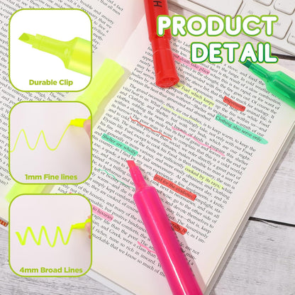 Qilery 24 Pack Tank Style Highlighters Chisel Tip Highlighters Bulk Colored Markers for Adult Coloring, Home Office Supplie(Yellow)