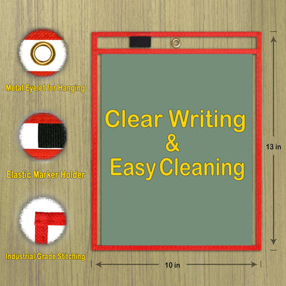 Dry Erase Pockets 30 Pack EASYWipeXL, Oversized 10"×13" Heavy-Duty Reusable Dry Erase Pocket Sleeves, Save Time & Paper with Quick Clear Pocket Sleeves for Classroom, Office & Homeschool Worksheets
