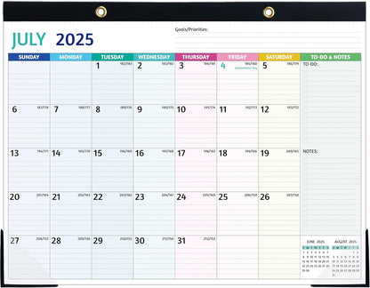 2025-2026 Desk Calendar – Shipped Flat, Large Desk Calendar, 22'' x 17'', Jul 2025 – Dec 2026, 18 Monthly Calendar, Best Desk/Wall Calendar with Desk Pad, To-do Lists, Ruled Blocks, Corner Protectors