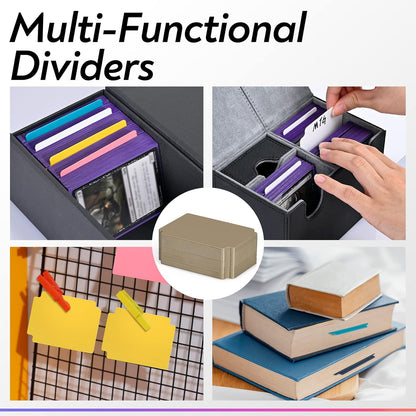 ZLCA 50 Piece Trading Card Dividers, Page Dividers with Tabs, Plastic Separator for Storage Box Record Games Sports Cards, 2.75 x 3.76 Inch (Brown)