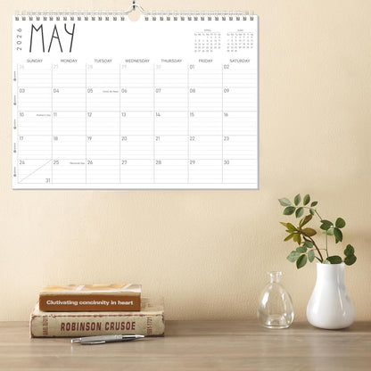 GuassLee Wall Calendar 2026 12 Months Planner Through Jan. 2026 to Dec 2026 17" X 12" Paper Monthly Planner Wall Hanging Calendar with Thick Paper for Easy Organizing