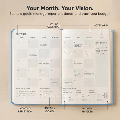 July 2025-2026 Planner 8.5 x 11 Pro Max - Dated Productivity & Academic 2025-2026 - Daily, Weekly & Monthly Planner With July Start Date - A4 - Productivity Store