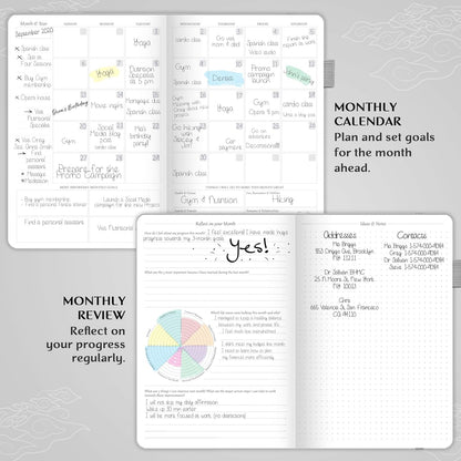 Legend Planner – Weekly & Monthly Life Planner to Hit Your Goals & Live Happier. Organizer Notebook & Productivity Journal. A5 (White)