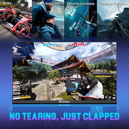 SANSUI Gaming Monitor, 24.5" 300hz 240hz FHD 1080P 1ms FPS PC Monitor Gaming, HDR, FreeSync, DisplayPort x2 HDMI x2, Fast IPS, 120% sRGB, Audio Jack, VESA Support, Desktop Compatible(ES-G25X1 PRO)