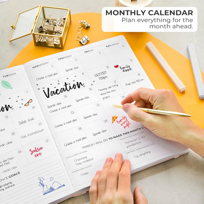 Clever Fox Planner PRO Light – Weekly & Monthly Life Planner to Increase Productivity, Time Management and Hit Your Goals, 8.5x11″ (Rose Gold)