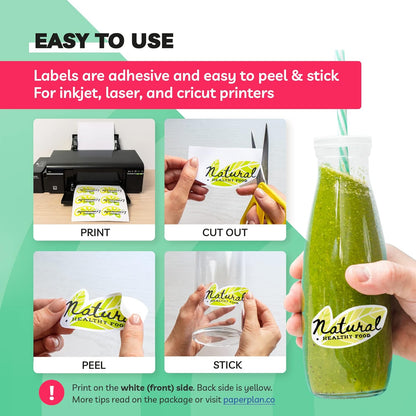 Sticker Paper for Inkjet Printer - (20 Sheets), 8.5 x 11" Letter Size, Glossy White Vinyl Sticker Paper - Water-Resistant, Easy to Use, Perfect for Fun and Creative Projects