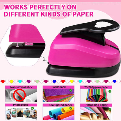 Heart Punch, 2 Inch Scalloped Heart Paper Punch, 50mm Scalloped corazón Shapes Hole Puncher for Paper Crafts Valentine's Day Scrapbooking Greeting Card DIY Albums