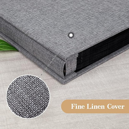 potricher Small Photo Album 4x6 300 Photos Linen Cover Picture Photo Book for Family Wedding Anniversary Baby Vacation (Gray,300 Pockets)