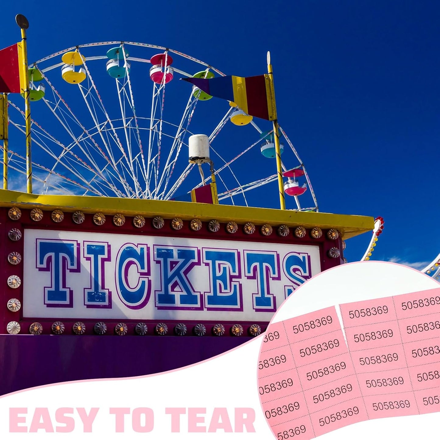 Kosiz 504 Sheets 25 Bid Raffle Ticket with Different Numbers Per Sheet Chinese Auction Tickets for Events Church Basket Auction Silent (Pink)