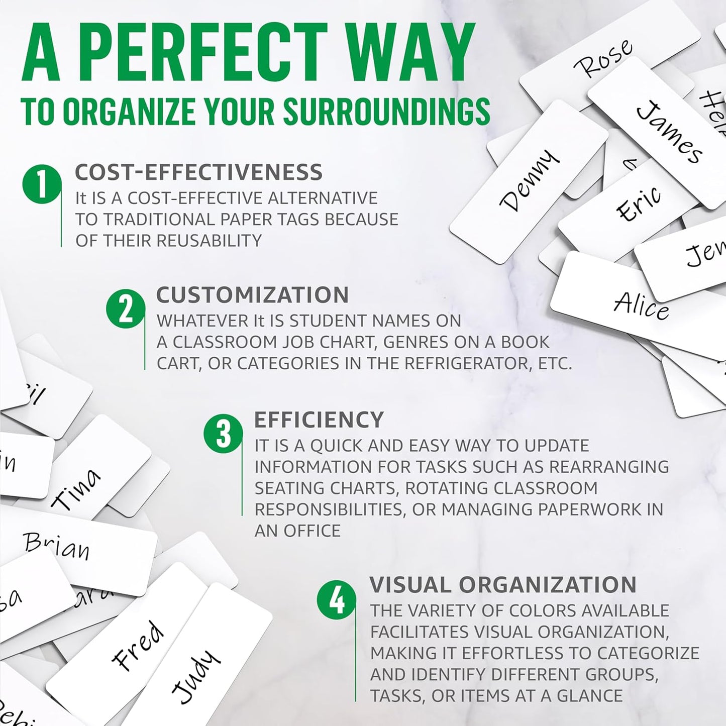 50 Pack Dry Erase Magnetic Labels 3.2x1.2 in - Magnetic Name Tags for Classroom Lockers School Bus - Classroom Magnets for Names Magnet Labels for Whiteboard Magnet Name Plates for Classrooms Blanked