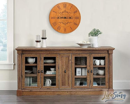 LifeSong Milestones Personalized 70th Anniversary Engraved Cherry Wall or Desktop Clock for Living Room Bedroom, Kitchen, Office, New Home, Couples Gift 12 Inch Diameter (Celebrating Our)