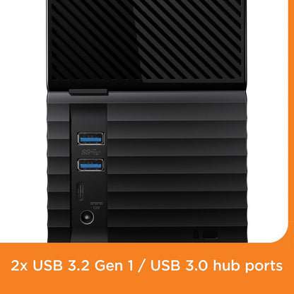 Western Digital 24TB My Book Duo Desktop RAID External Hard Drive HDD, USB 3.1, With Password Protection and Auto Backup Software - WDBFBE0240JBK-NESN