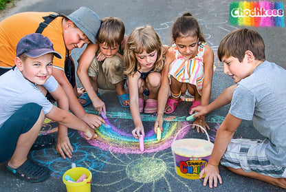 36 Jumbo Sidewalk Chalk, Jumbo chalk great for outdoor art, Sidewalk Chalk for Kids, 6 Assorted Neon Colored Chalk, Perfect For Party Favors, 4" Inches (36 Jumbo Chalk Sticks)