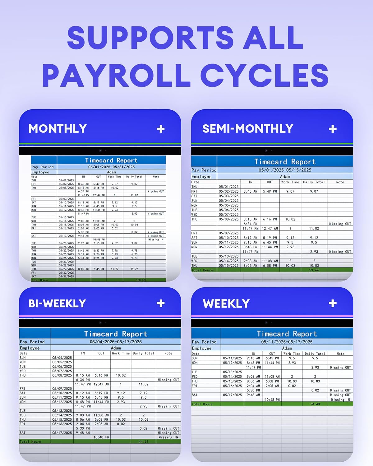 NGTeco APP-Based Time Clocks for Employees Small Business, W2 (Fingerprint+Password) Times Clock, 2.4GHz WiFi Clock in Clock Out Machine Support Shift Schedules, iOS & Android APP, No Monthly Fee