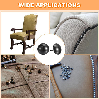 uxcell Upholstery Tacks Nail Pins Furniture, 100Pcs 19x23mm Thumb Tack Pins Assortment Kit Carbon Steel for Home Sofa DIY Decorative Nail Heads Nails, Black