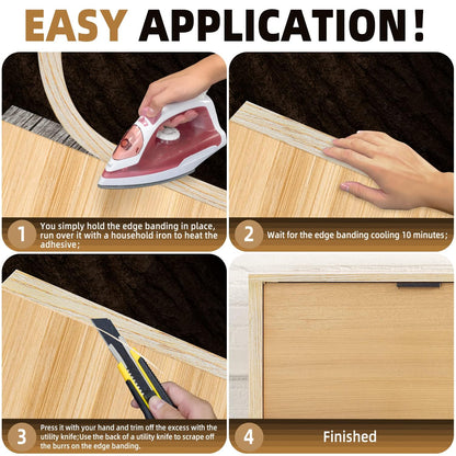 GSCIT Club Oak Edge Banding, 3/4 inch x 250ft roll of Veneer Plywood Edge Banding Preglued Flexible, Wood Tape Banding for Cabinet Repair