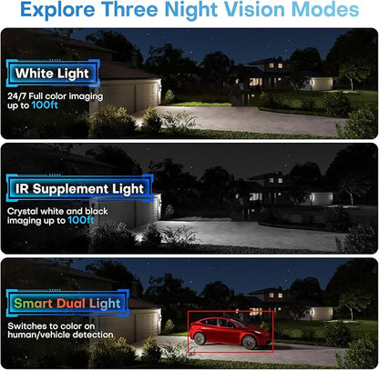 5MP IP PoE Camera, Outdoor Turret Camera with Mic/Audio, Hikconnect/SADP/iVMS4200, Smart Color Night Vision, Low Light Starlight, Human Vehicle Detection, 114° FOV, Metal IP67, 512GB SD Slot