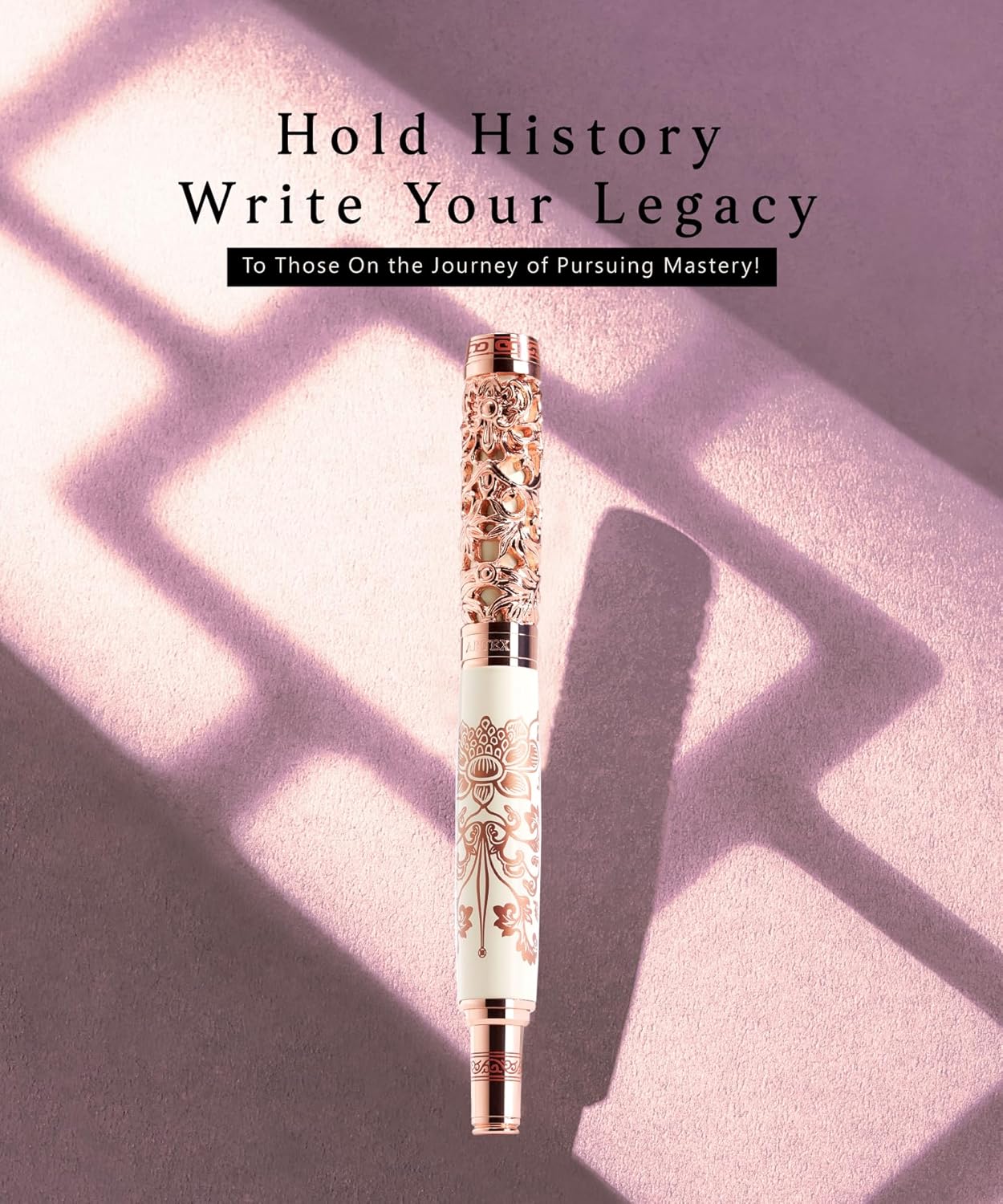 Luxury Fountain Pen Set With Stand - Museum Art Collections - Crafting Timeless Beauty - the Best Gift & Office Desk Decor, German SCHMIDT Fine Nib, Solid Metal & Marble Texture