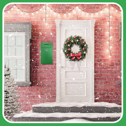 Metal Donation Cash Box Collection Safe Suggestion Box with Lock Wall Mounted Mailbox Delivery Ballot Container for Home Office Outdoor Door(Bright Green)
