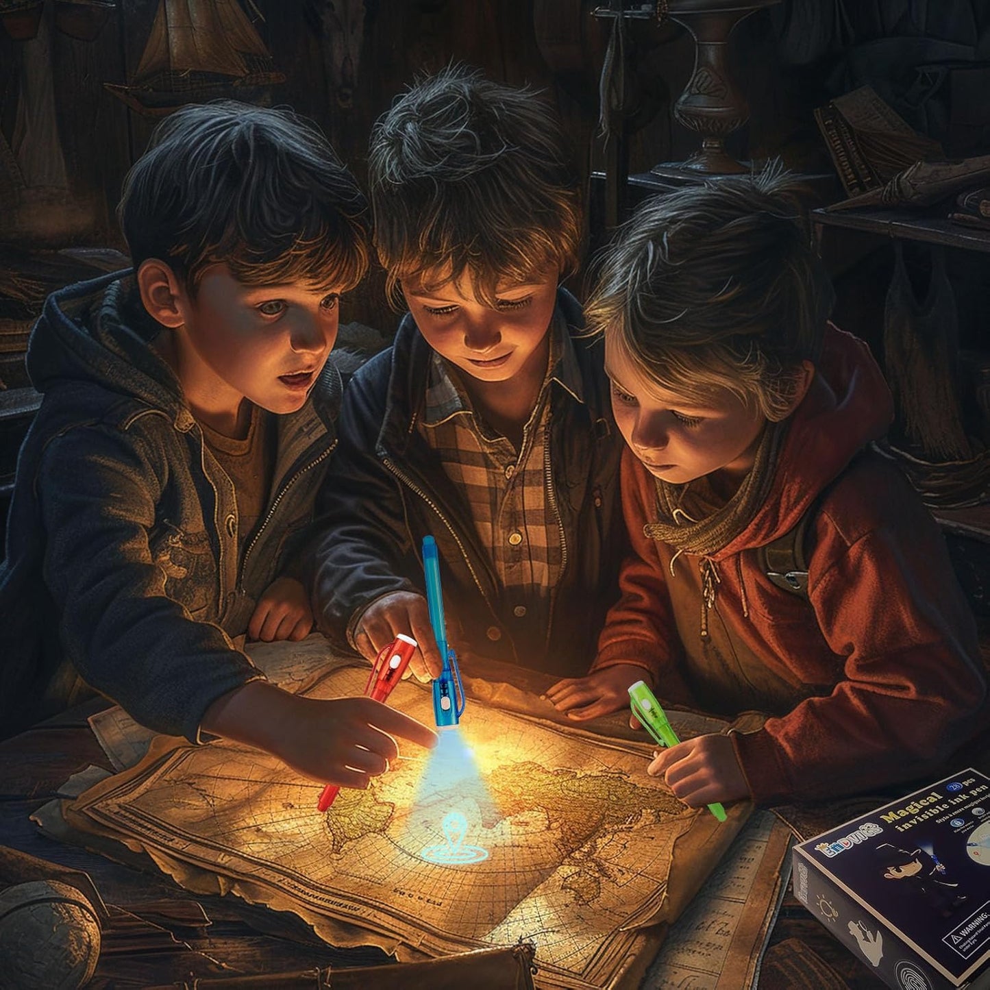 Invisible Ink Pens, 28 PCS Upgraded Spy Invisible Ink Pen with UV Light Magic Marker for Secret Message Escape Room and Kids Christmas Goodies Bags Toy, Spy Pen Party Favors for Kids 8-12