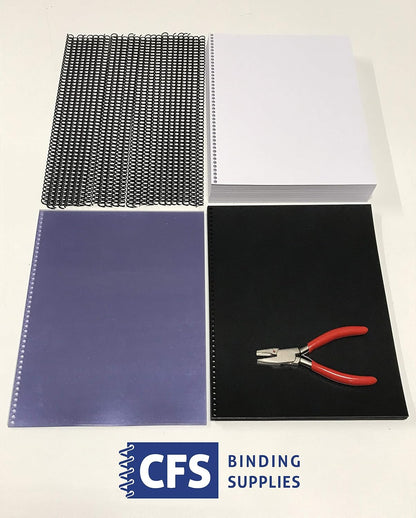 DIY Coil Binding Kit - 25 Books (Includes Pre-Punched Paper & Covers)