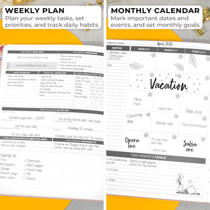 Clever Fox Planner Daily PRO - 8.5 x 11" A4 Size Daily Life Planner and Gratitude Journal to Increase Productivity, Time Management and Hit Your Goals - Undated - Lasts 3 Months (Rose Gold)