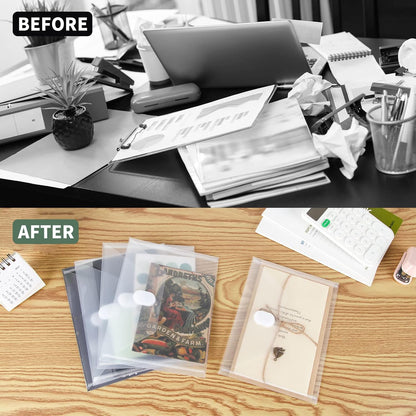 12 Pack Clear Die & Stamp Storage Bag Transparent Plastic Folders for Cutting Dies Stencil Embossing Crafts for DIY Scrapbooking Paper Card Craft Organizer Holder