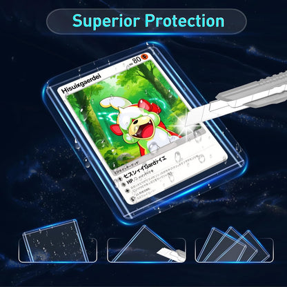 400 Card Sleeves - 3"x4" Hard Plastic Top Loaders for Cards - Trading Card Sleeve & Baseball Card Holder - Premium Topload Ablum Photocard Holder for Sports, Game & Kpop Cards (200Soft+200Hard)