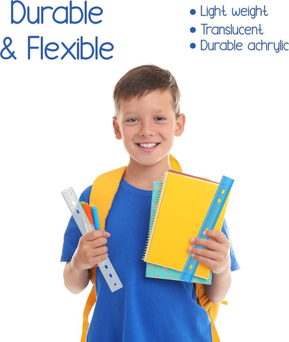 Rulers Bulk for Classroom (144 Bulk Pack) Plastic Ruler 12 Inch, Ruler with Centimeters and Inches, Rulers Bulk for Classroom, Bulk School Supplies Wholesale, Assorted Colors, (144 Pack Bulk)