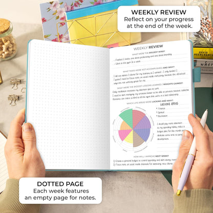 Clever Fox Planner Daily Premium – Undated Daily Planner with Hourly Schedule, Personal Organizer, Productivity Journal, 6 Months (Aquamarine)